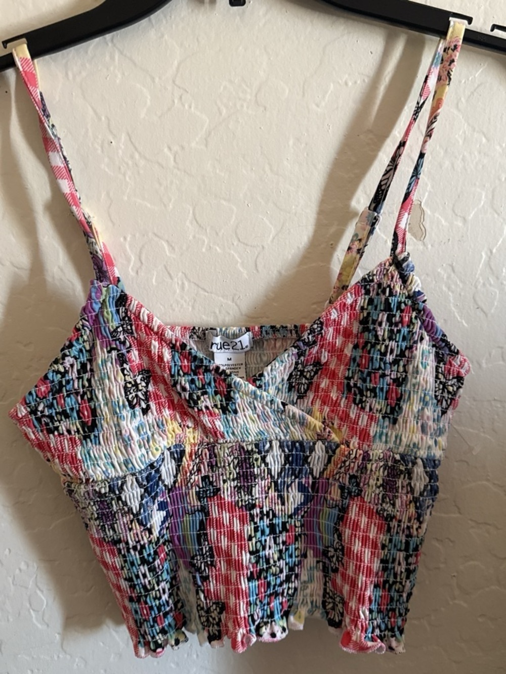 Rue21 Floral Multicolor Smocked Tank Top